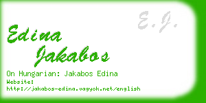 edina jakabos business card